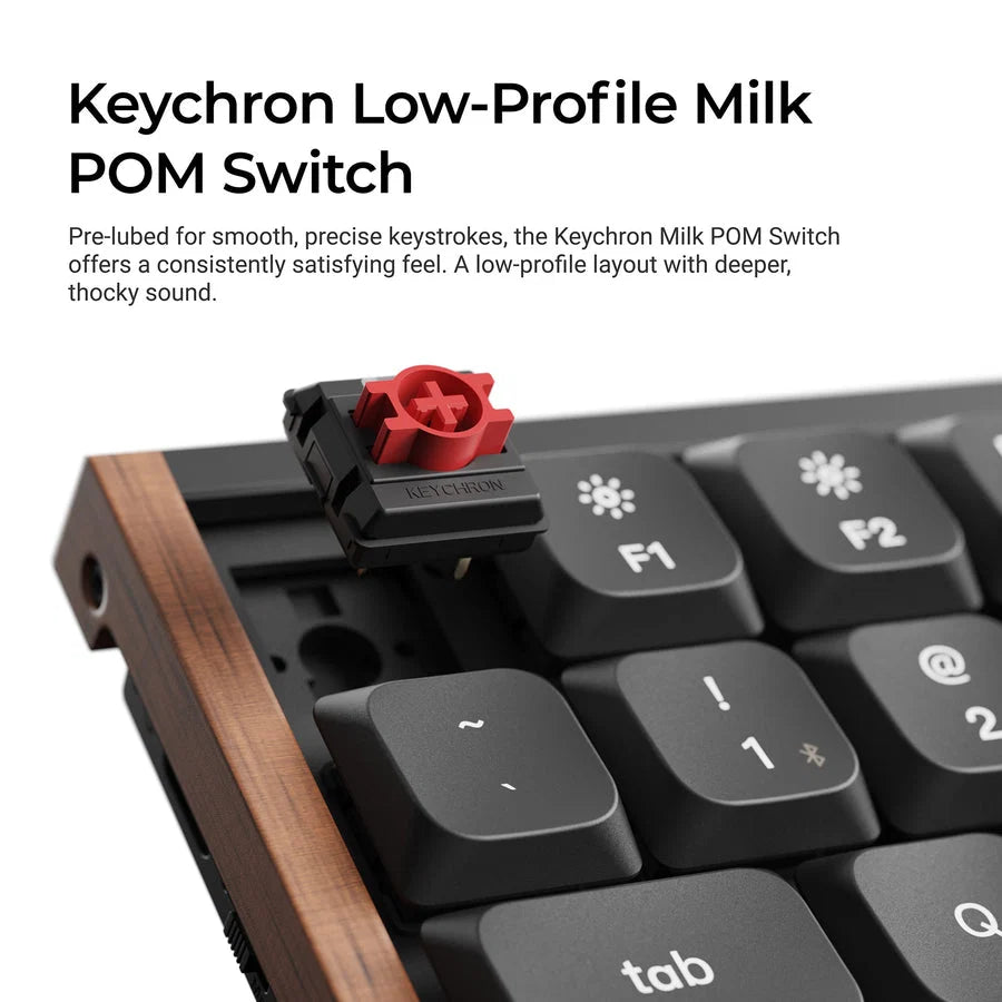 Keychron K3 Max SE QMK Wireless Hot-Swappable RGB Custom Wood Frame Mechanical Keyboard - Black