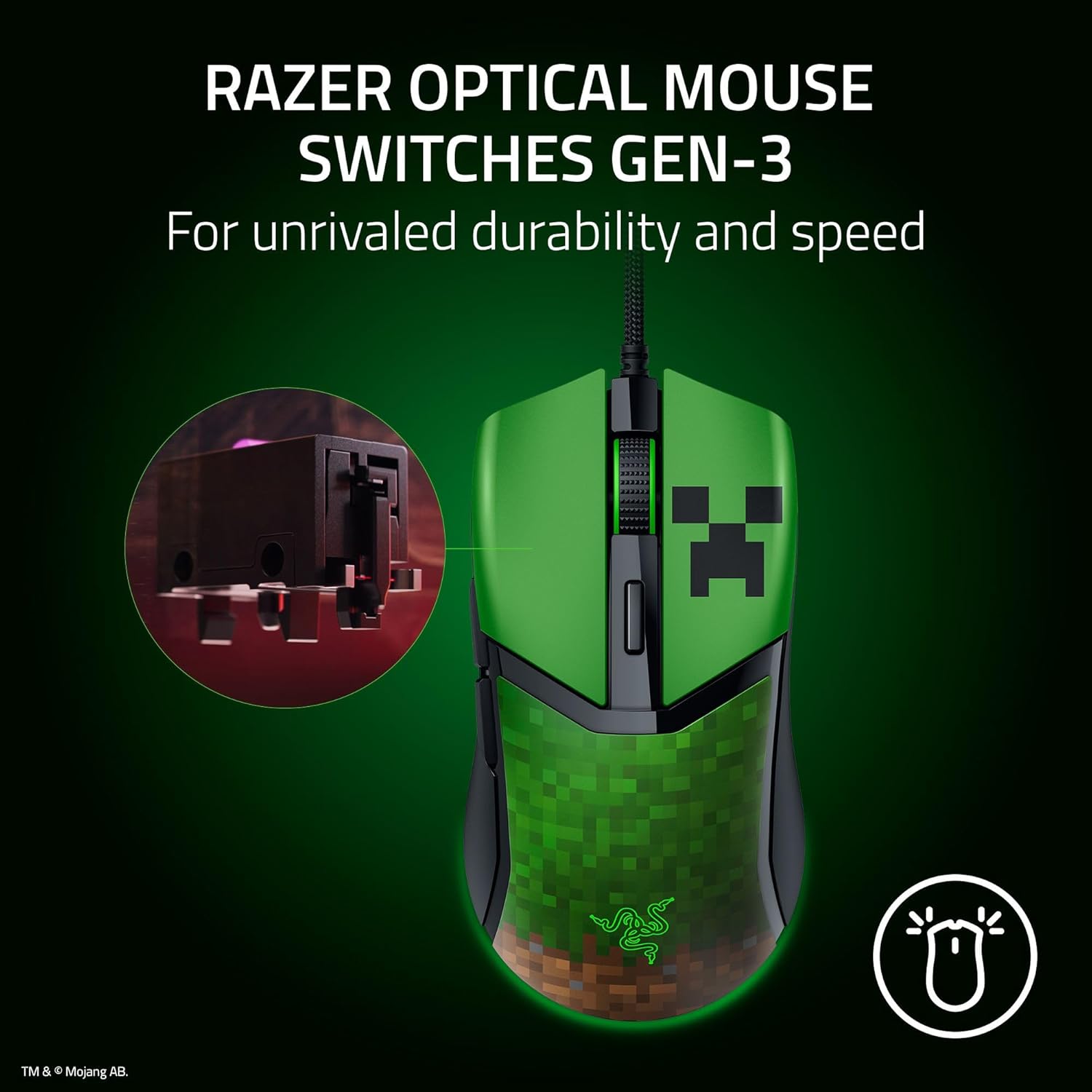 Razer Cobra Customizable Gaming Mouse - Minecraft Edition