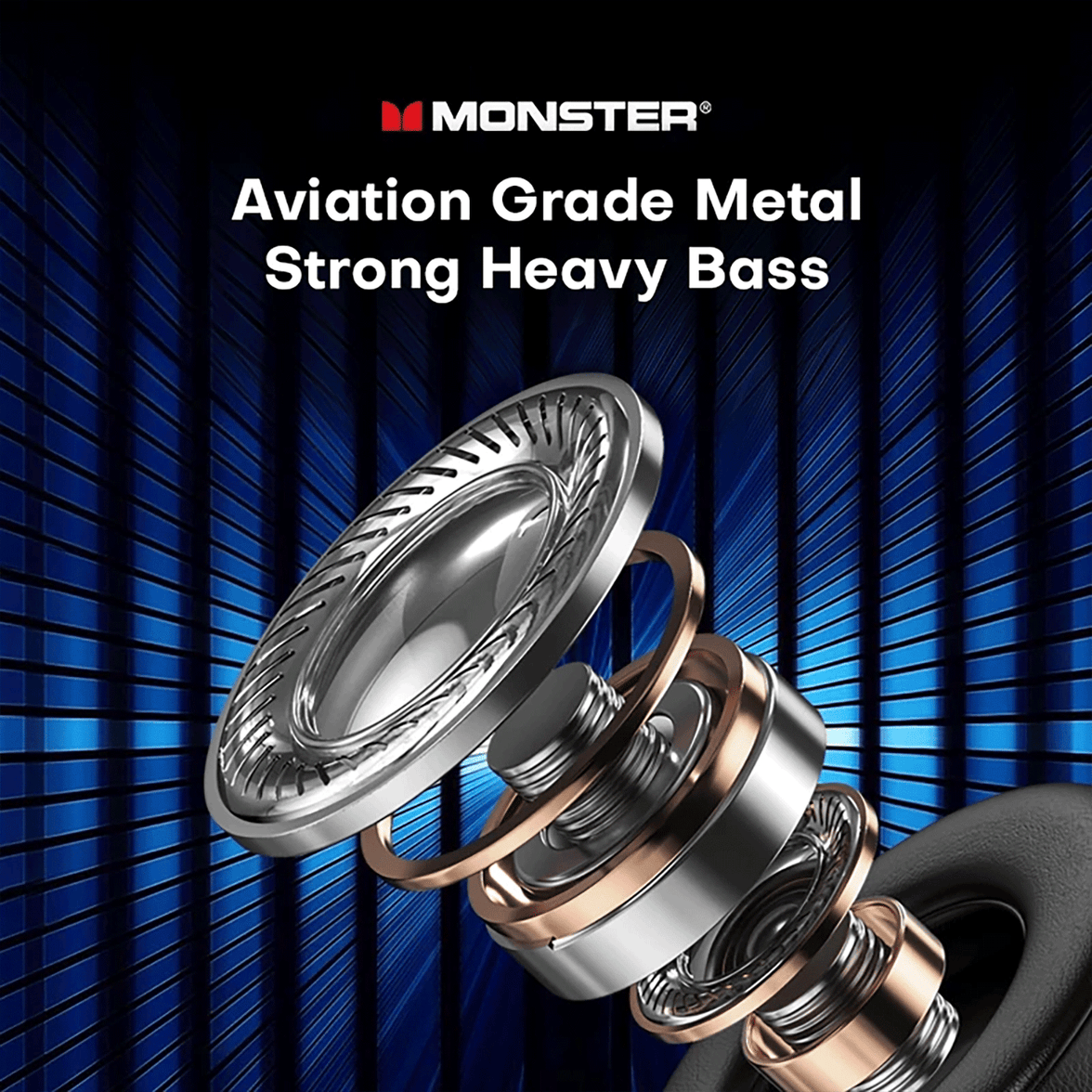 Monster XKH03 Wireless Gaming Headset With Mic Hi-Fi Sound Deep Bass