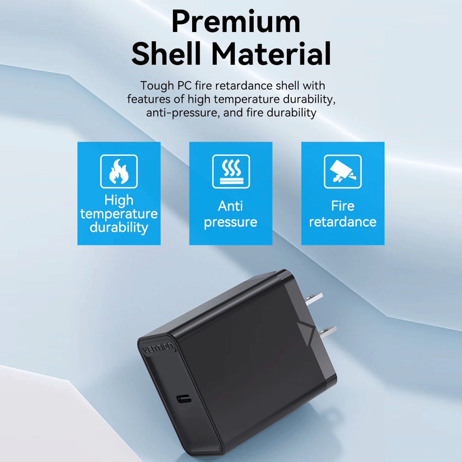 VENTION 1-port USB-C Wall Charger (20W) US - Plug [FADB0] [FADW0]