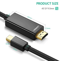 UGREEN Mini DP To HDMI Cable (4K) - 1.5m (Black) [MD101/20848]