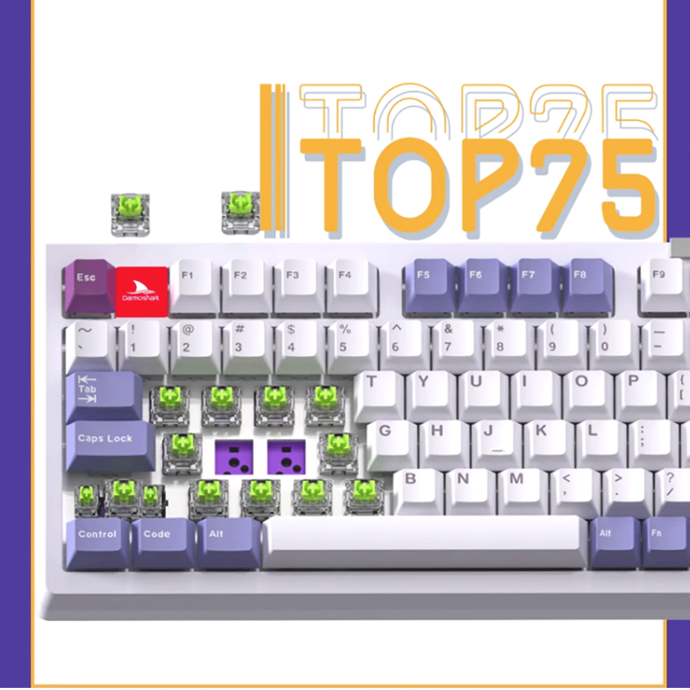 Darmoshark TOP75 Tri-Mode RGB Backlit Mechanical Keyboard