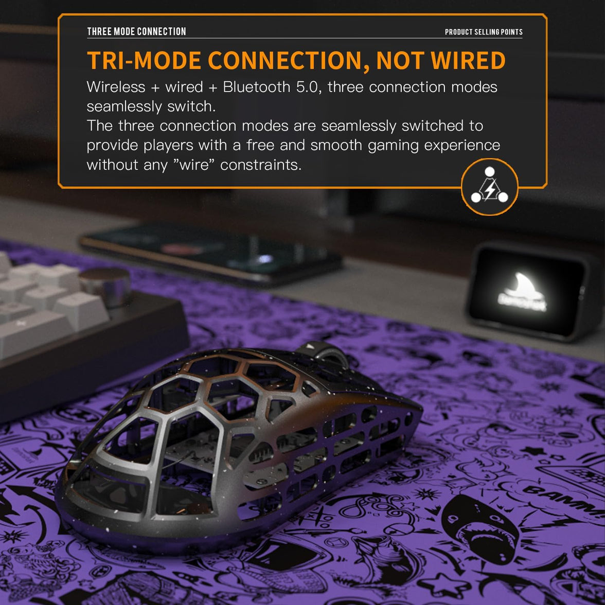 Darmoshark M2 Daero Tri-Mode Wireless Ultralight Gaming Mouse