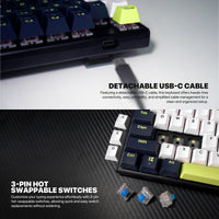 Fantech Atom87S TKL Yoru Edition Mechanical Gaming Keyboard Black Blue Switch (MK877S)