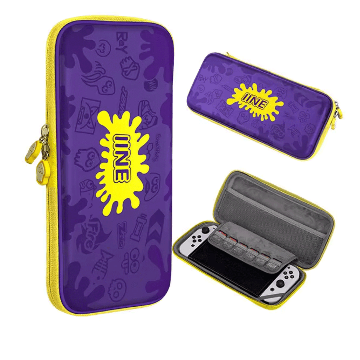 NSW IINE Storage Bag For N-Switch / N-Switch OLED (Splatoon 3 Purple/Yellow) [L711]