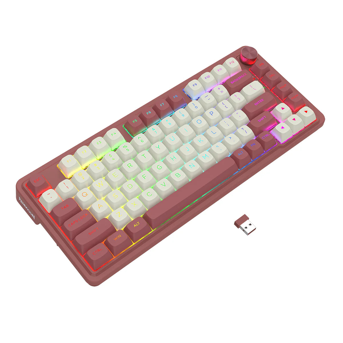 Redragon Ucal Max Tri-Mode Gaming Keyboard White-Red (K673WR RGB)