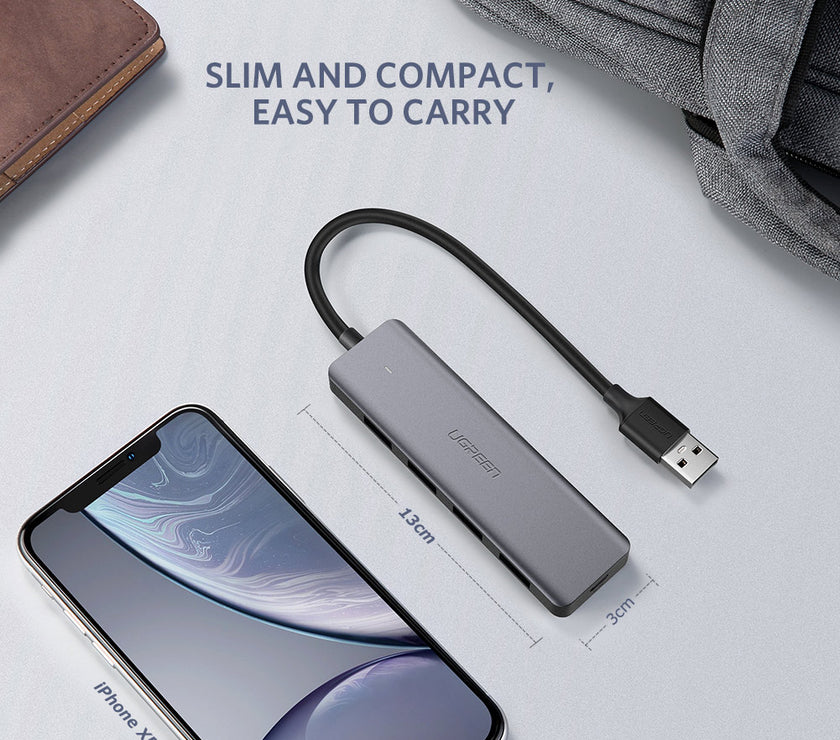 UGREEN 4-Port USB 3.0 Hub + Powered by Micro USB Metal Plated Shell Ul