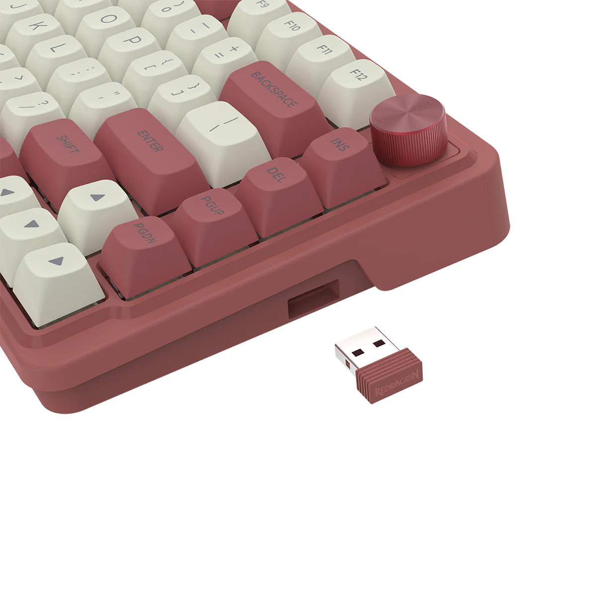 Redragon Ucal Max Tri-Mode Gaming Keyboard White-Red (K673WR RGB)