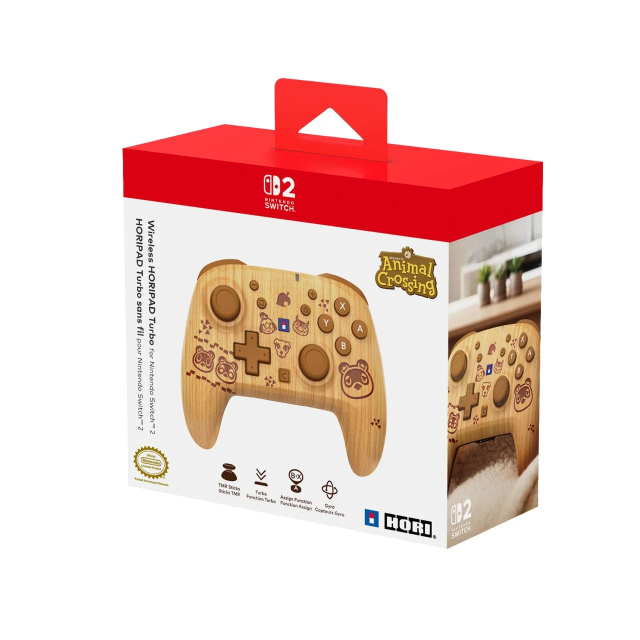 Hori Animal Crossing Wireless Horipad Turbo Controller for Nintendo Switch 2 (NSX-205A)