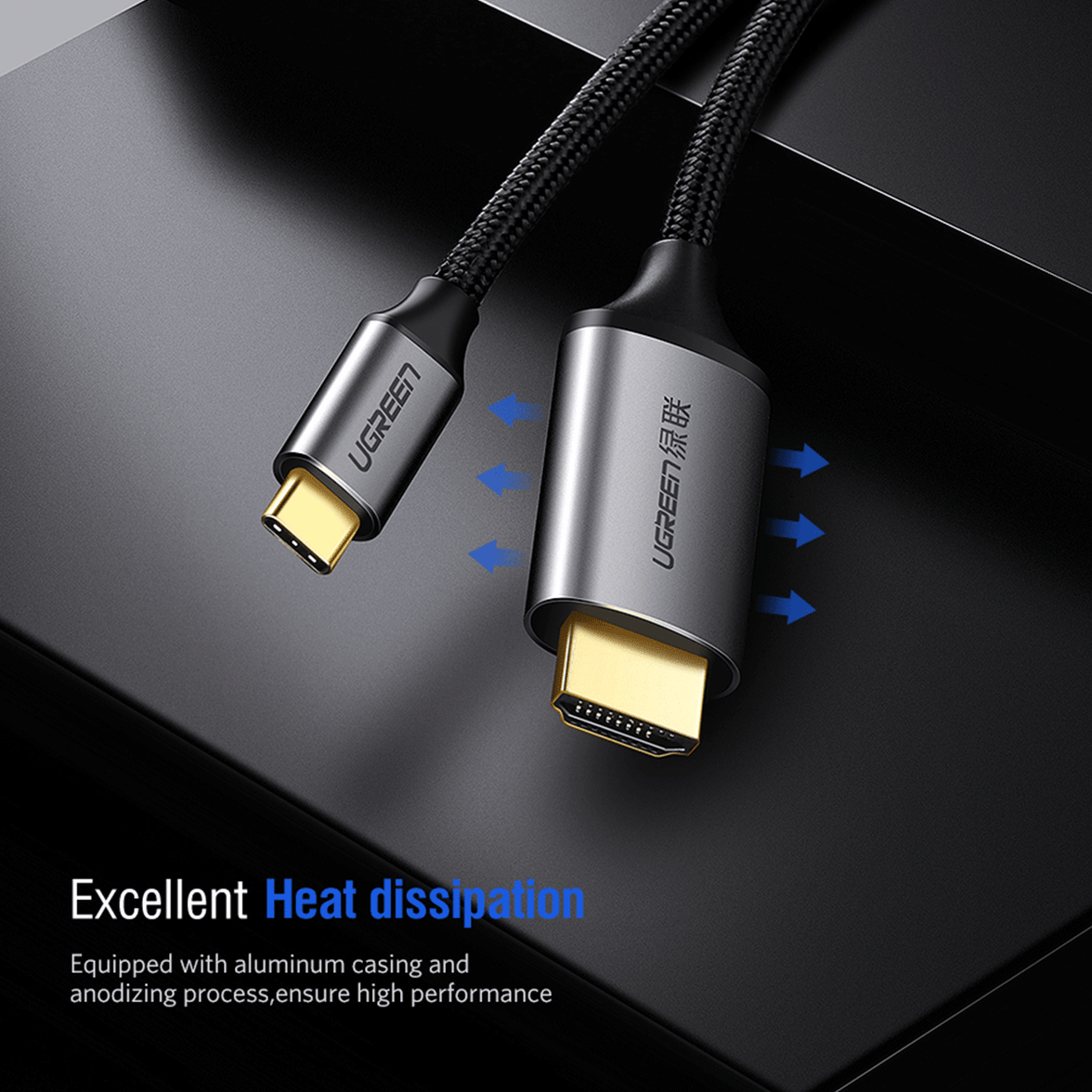 UGREEN USB-C To HDMI Cable 1.5M (Gray Black) [MM142/50570]