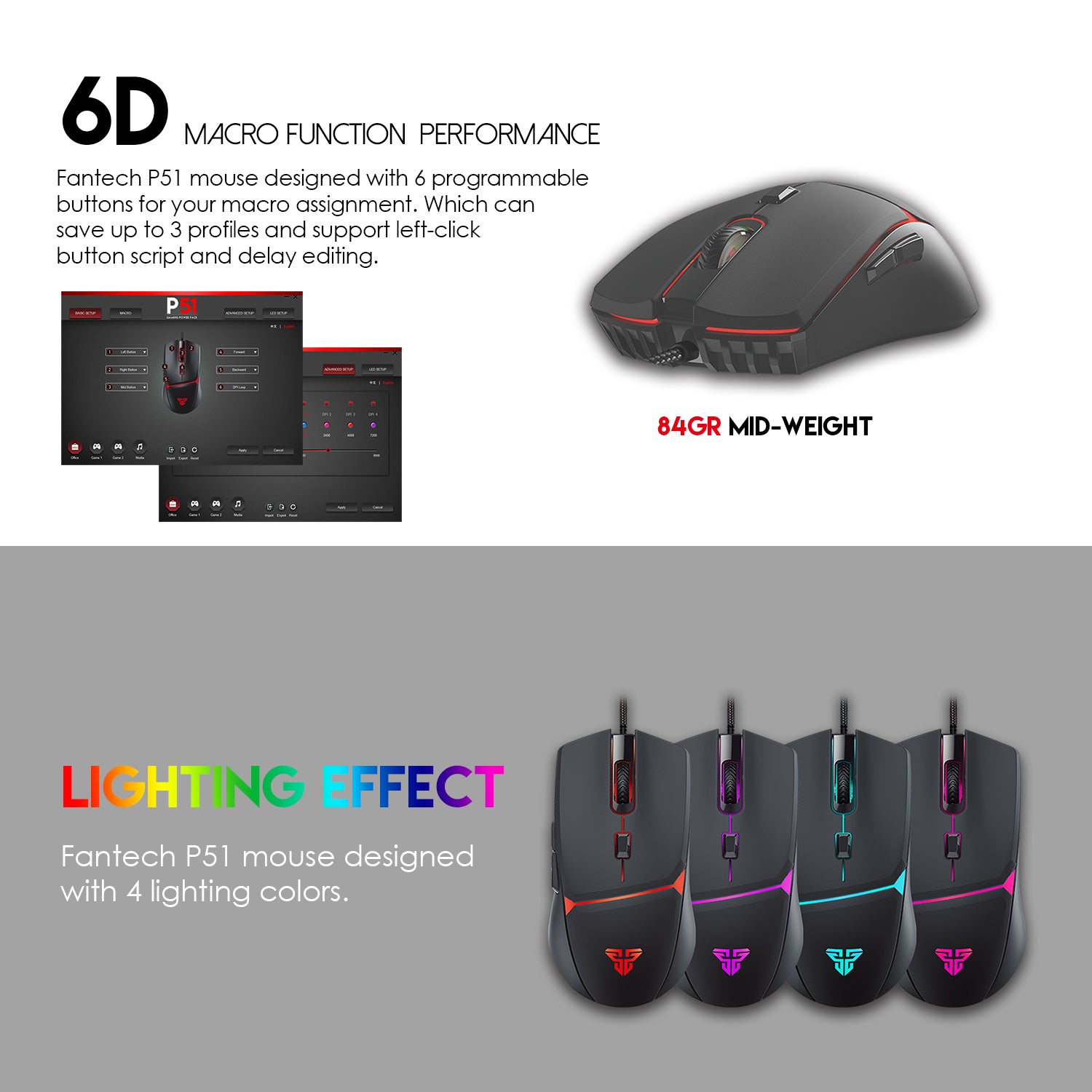 Fantech 5in1 Gaming Power Bundle Black (P51)