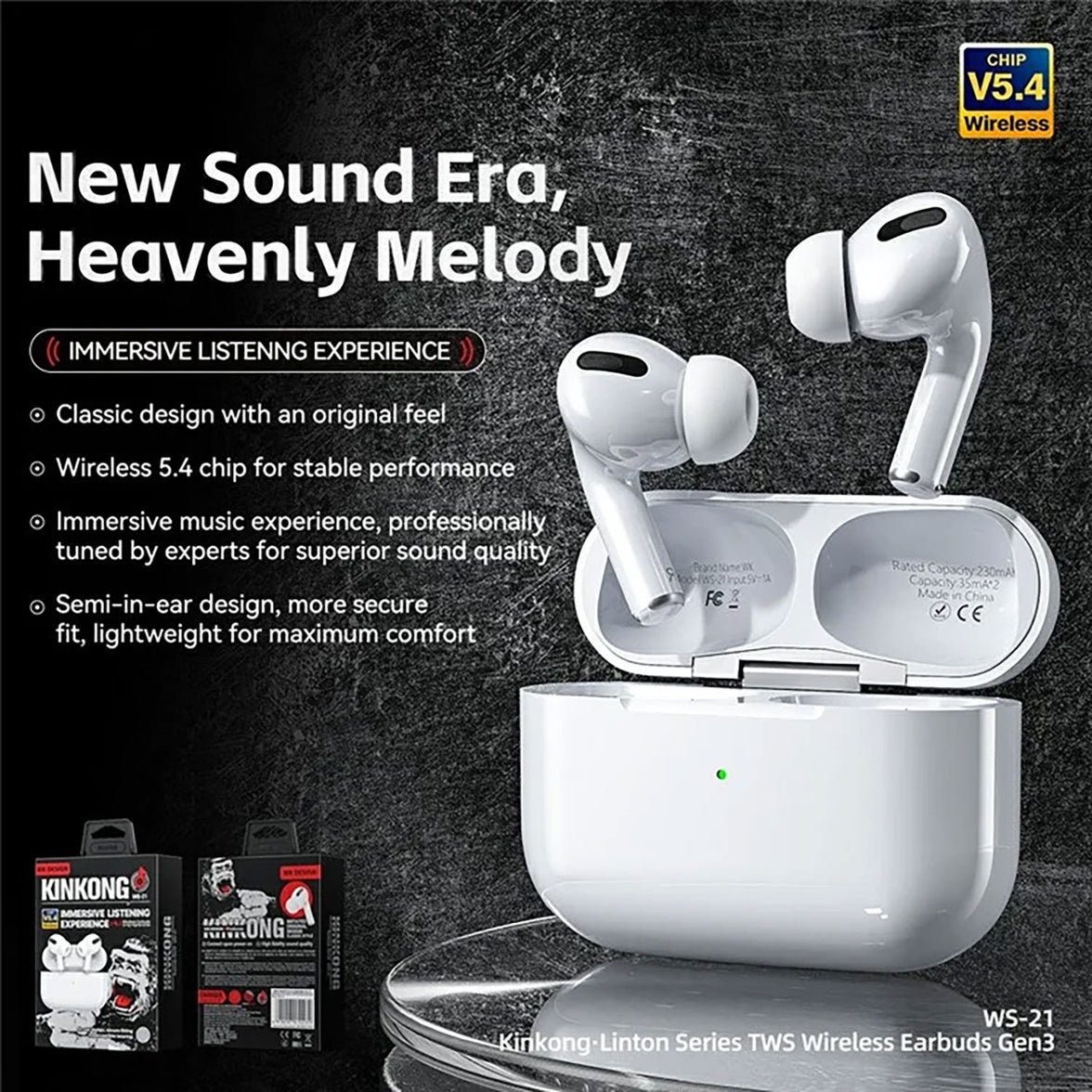 WEKOME Liton Series TWS Wireless Earpods (White) WS-21