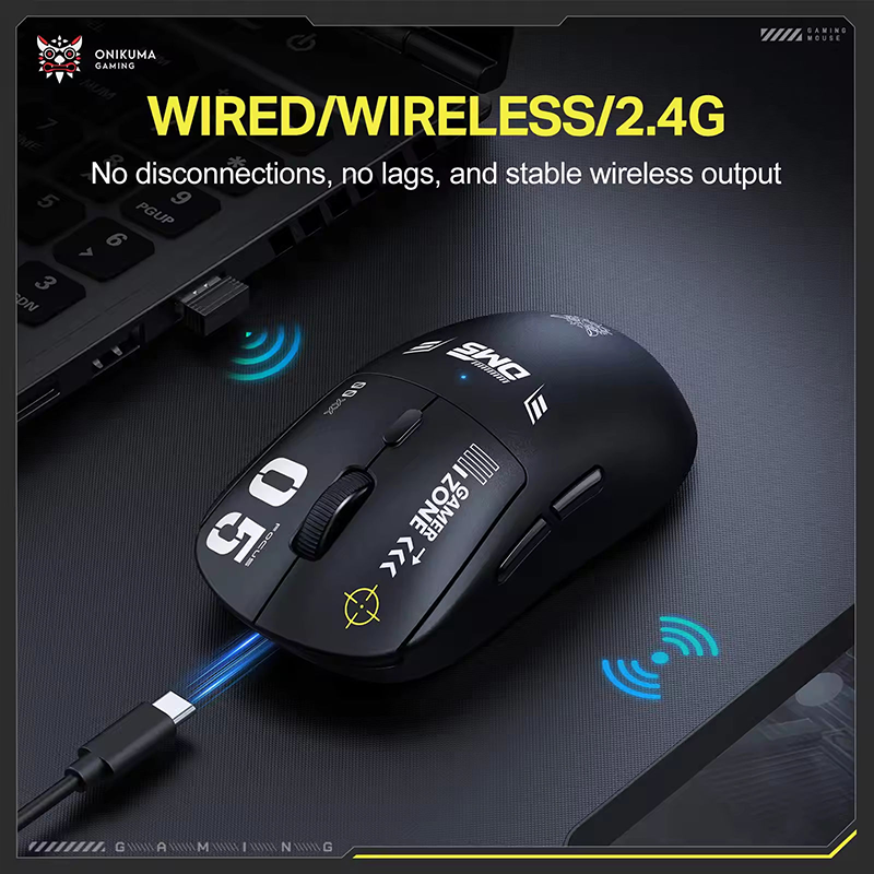Onikuma DM05 Tri-mode Gaming Mouse Black
