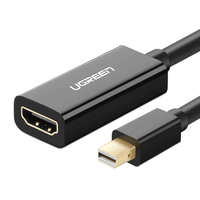 UGREEN Mini DP To HDMI Female Converter 1080P - 25CM (Black) [MD112/10461]