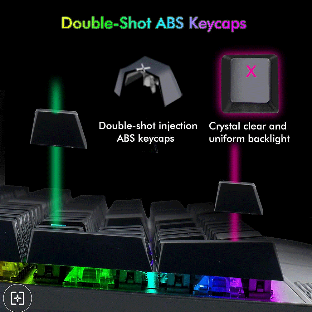 E-Yooso K-662 Rainbow Light 104 Keys Wired Mechanical Keyboard [Black]