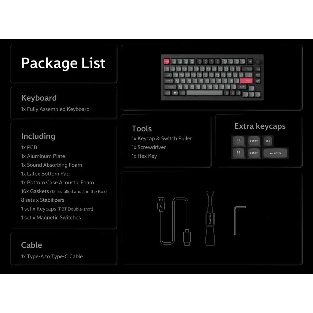 Keychron C75 TMR 8K Wired 75% Magnetic Hot-Swappable Keyboard (C75H-M1-PH)