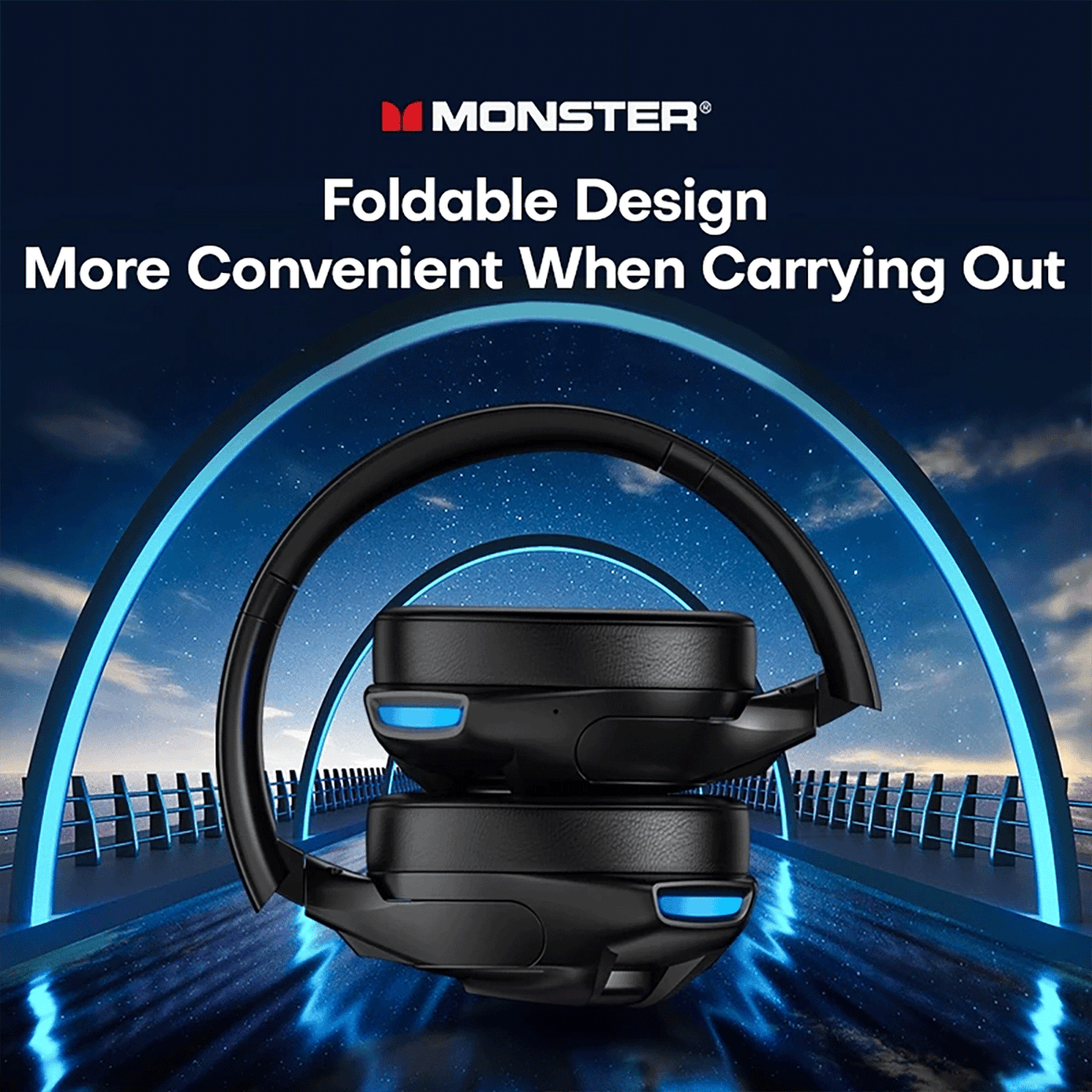 Monster XKH03 Wireless Gaming Headset With Mic Hi-Fi Sound Deep Bass