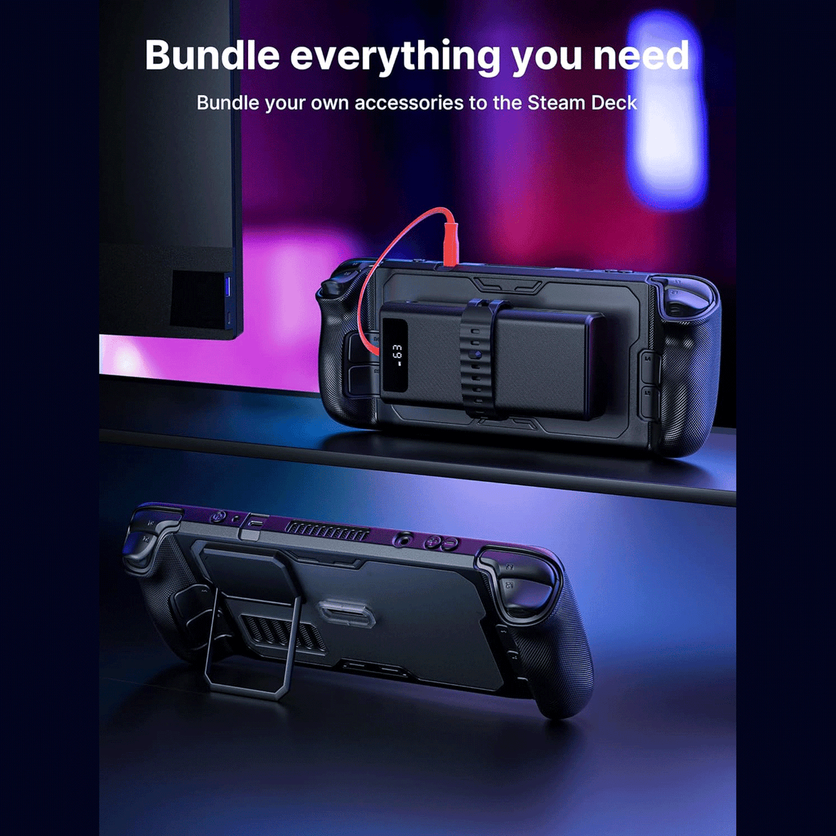 JSAUX Modular Case for Steam Deck with Detachable Front Shell  - PC0104