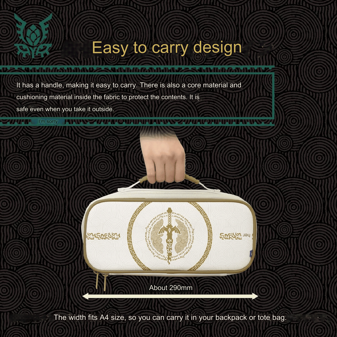 Hori Compact Cargo Pouch The Legend Of Zelda Tears Of The Kingdom for Switch V2/OLED NSW-434A