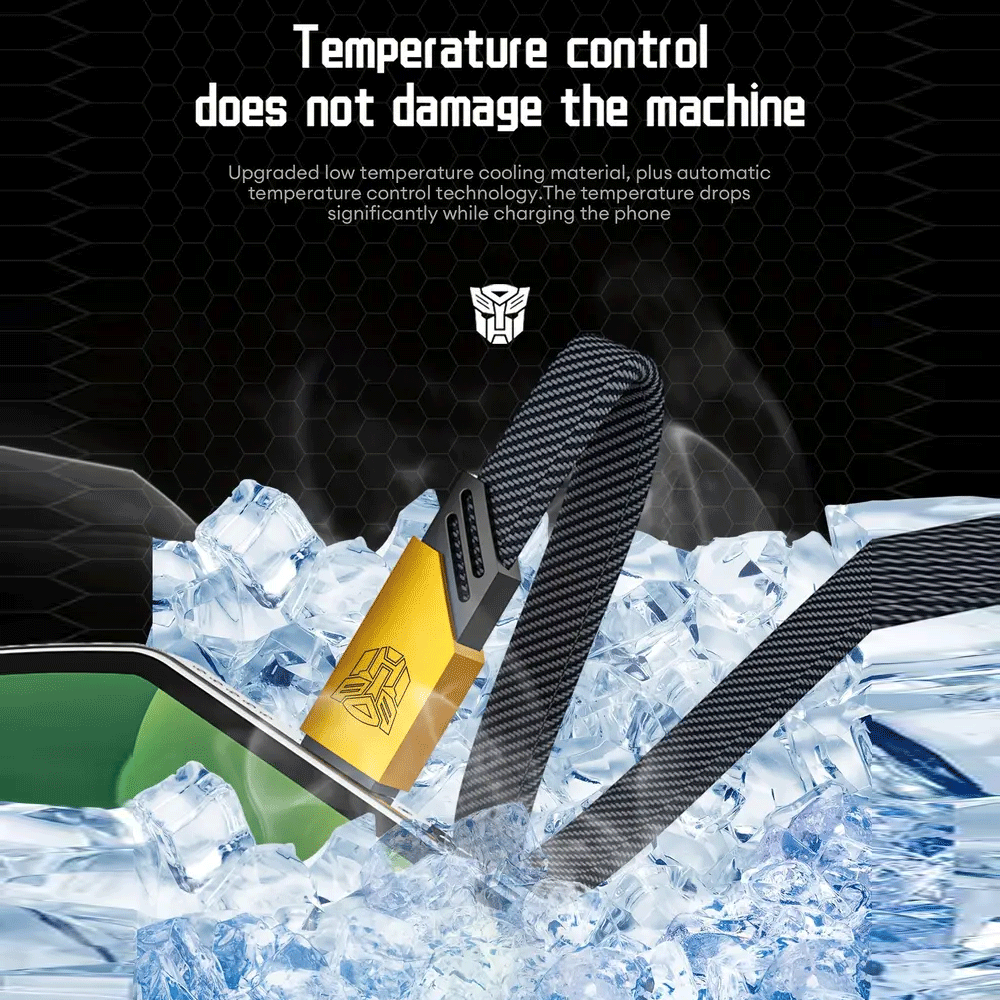 Transformers TF-A10 Braided Charging Lightning Cable Black