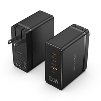 VENTION 3-port USB (C+C+A) GaN Charger (100W/100W/30W) US-Plug [FEGB0] [FEGW0]