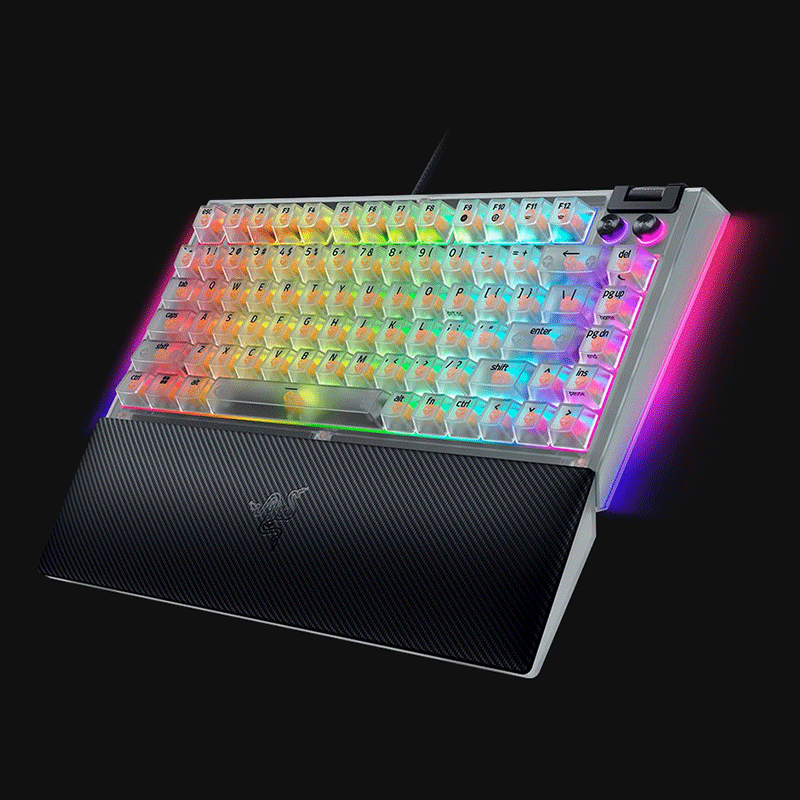 Razer BlackWidow V4 75% Hot-swappable Mechanical Gaming Keyboard Phantom White Edition
