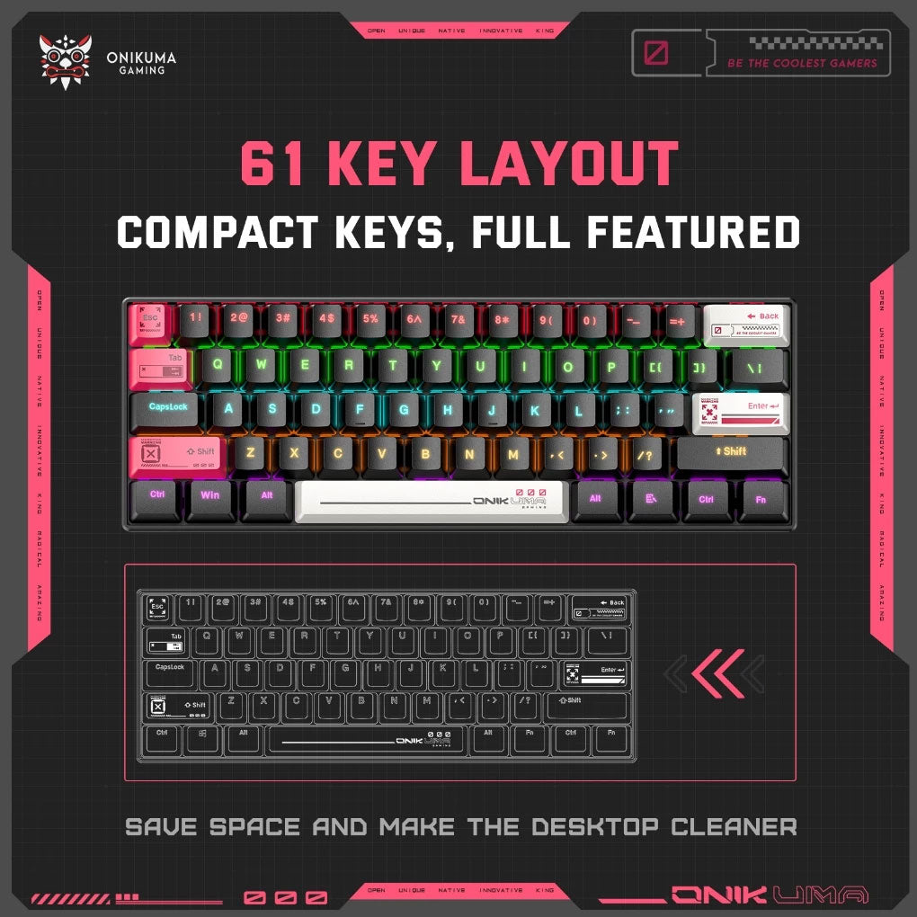 Onikuma G55 Wired Gaming Keyboard Black