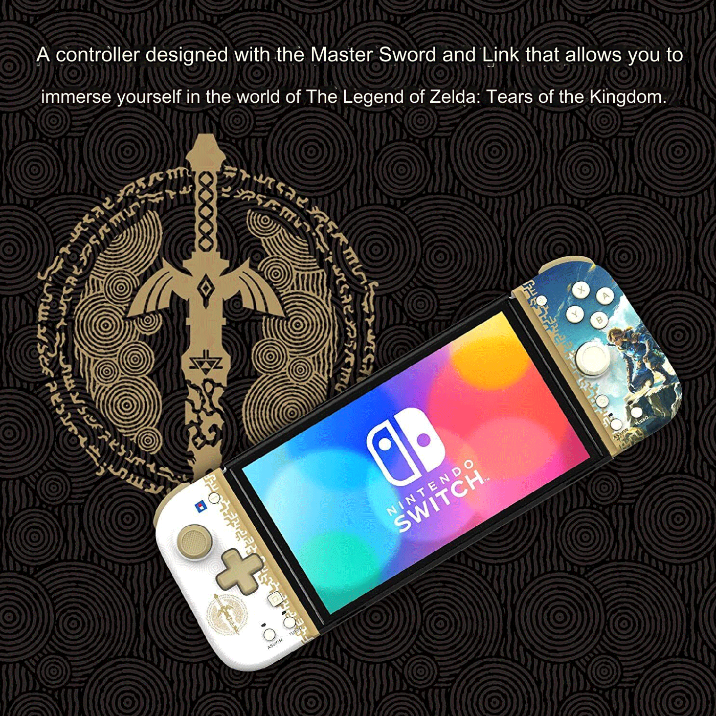 Hori Split Pad Controller The Legend Of Zelda Tears Of The Kingdom for Switch V2/OLED NSW-433A