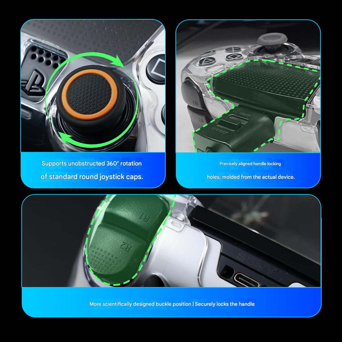 IINE Protective PC Case for PS5 DualSense Edge Controller L1212