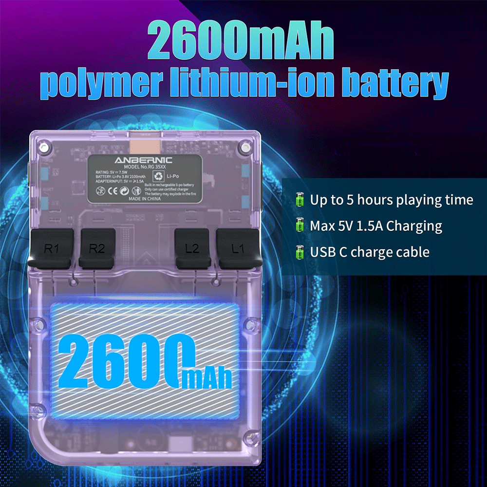 ANBERNIC RG35XX Retro Handheld Gaming Console iPS Screen Video 3.5” Classic Gaming Emulator