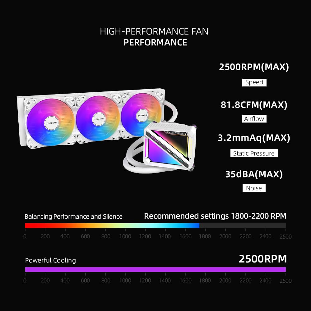 TCOMAS LE200 ARGB 360mm AIO Liquid CPU Cooler