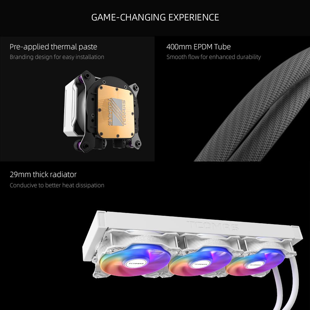 TCOMAS LE200 ARGB 360mm AIO Liquid CPU Cooler