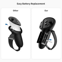 Transnovo VR Controller Grips for Meta Quest 3/3S RP3-B (Black/Grey)