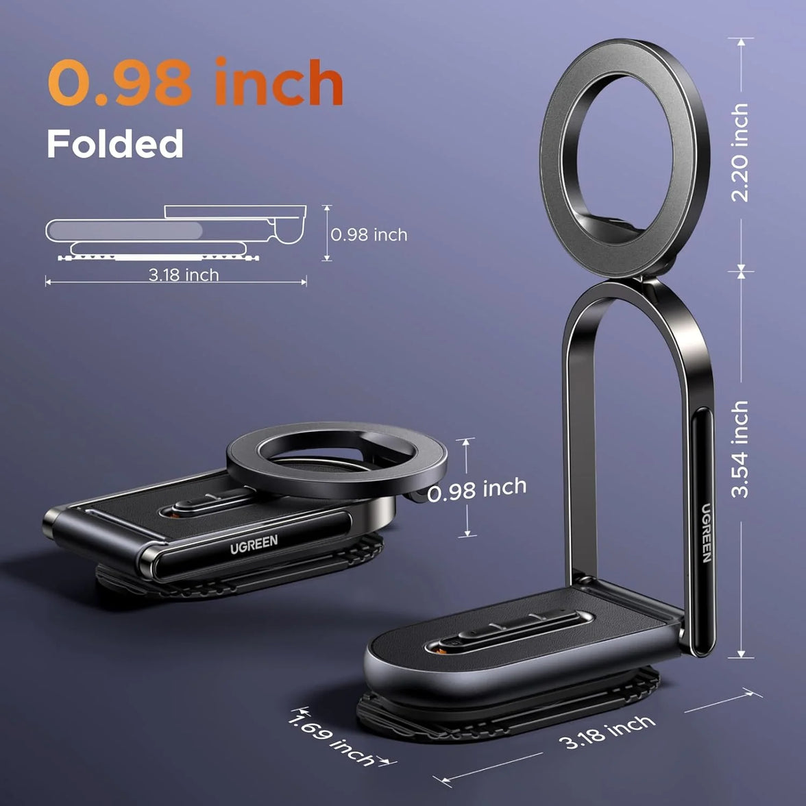 Ugreen Dashboard Magnetic Car Phone Mount  Black (LP924/65186)