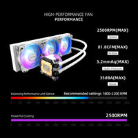 TCOMAS LE100 ARGB 360mm AIO Liquid CPU Cooler