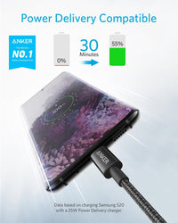 Anker New Nylon USB-C TO USB-C 2.0 Cable 3.3FT Black A8752H11
