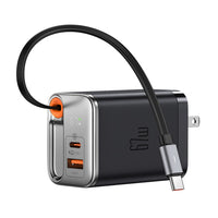 Mcdodo CH-4110 Gan Fast Charger w/ Retractable Cable 67W (Black)