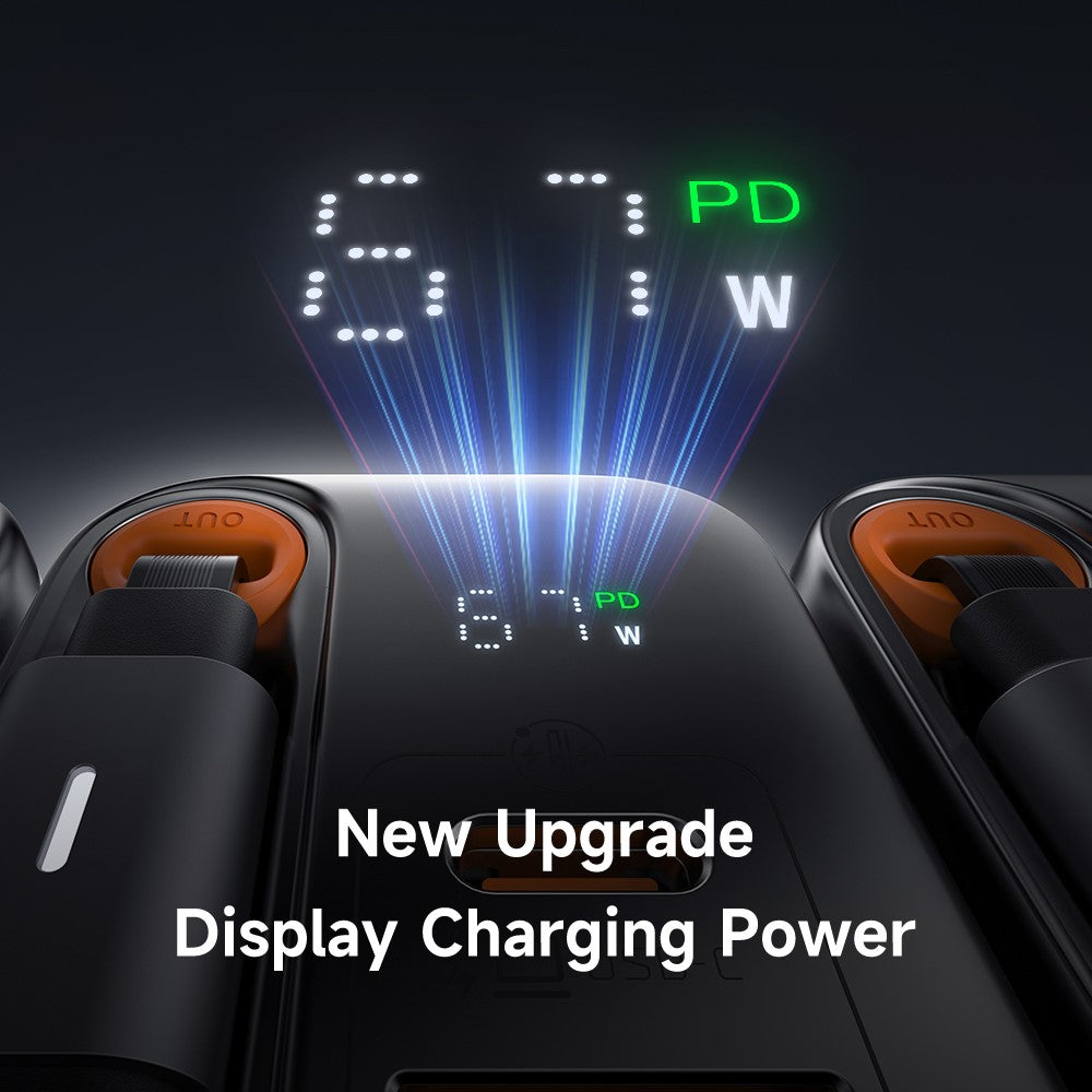 Mcdodo CH-4110 Gan Fast Charger w/ Retractable Cable 67W (Black)