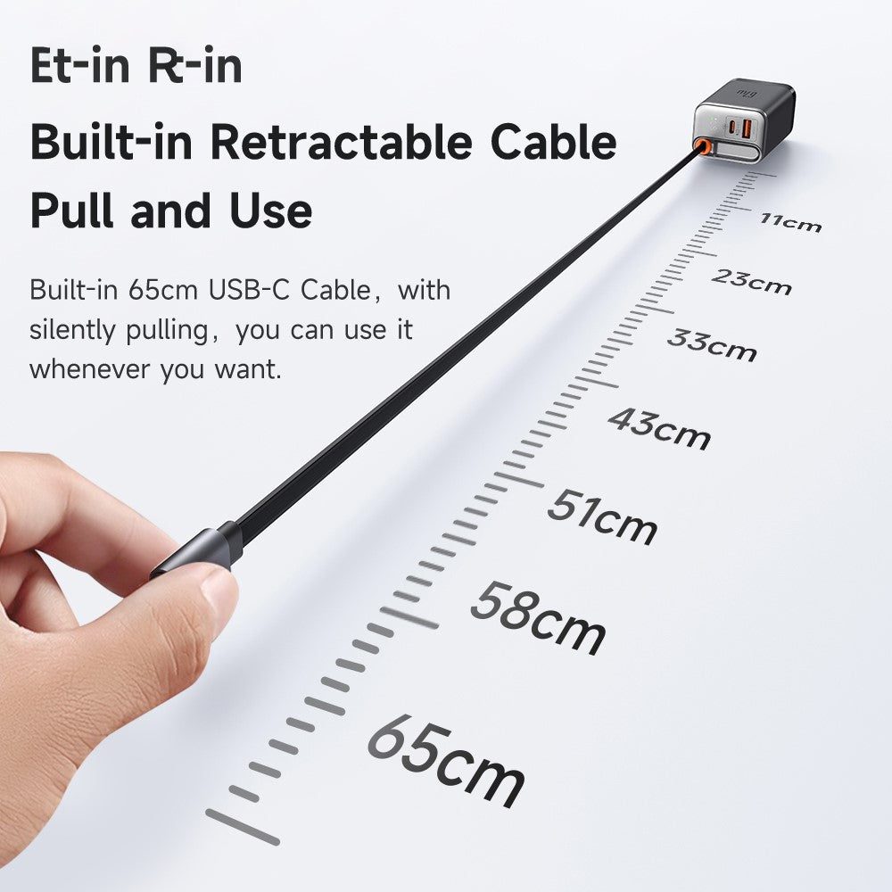 Mcdodo CH-4110 Gan Fast Charger w/ Retractable Cable 67W (Black)