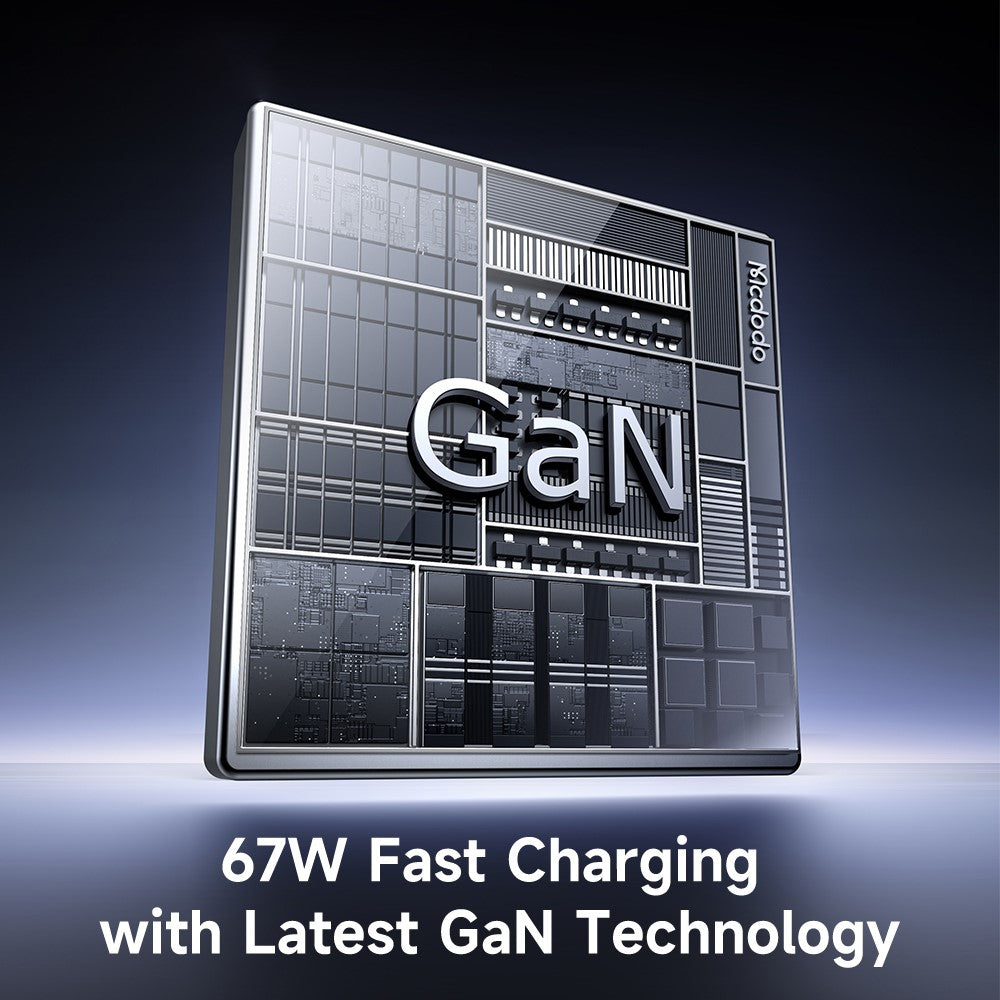 Mcdodo CH-4110 Gan Fast Charger w/ Retractable Cable 67W (Black)