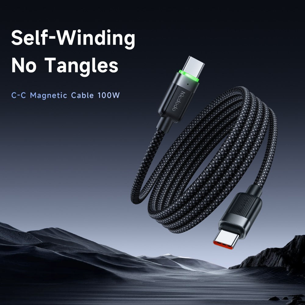 Mcdodo USB-C to USB-C 60W Magnetic Self-Winding Data Cable 1.2m CA-2000