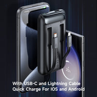 Mcdodo MC-0231 33W Built-In Cables Digital Display Power Bank 10000mah (Black)