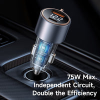 Mcdodo CC-3690 75W Car Charger USB-A & USB-C w/ Digital Display (Black)
