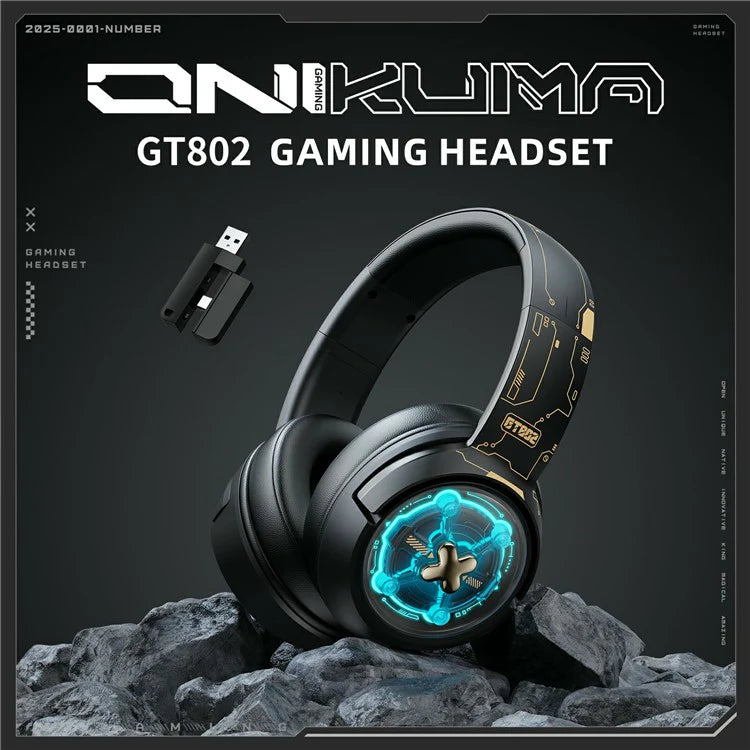 Onikuma GT802 Space Capsule Tri-Mode Wireless Gaming Headset Black