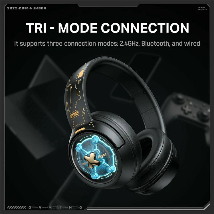 Onikuma GT802 Space Capsule Tri-Mode Wireless Gaming Headset Black