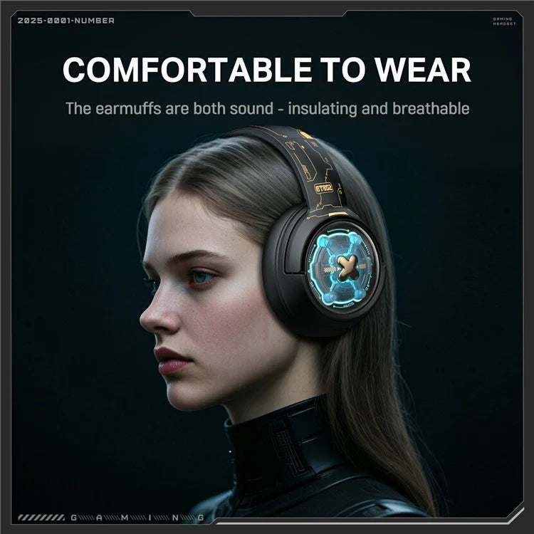 Onikuma GT802 Space Capsule Tri-Mode Wireless Gaming Headset Black