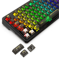 Redragon Elf Pro Tri Mode RGB 82 Keys Mechanical Gaming Keyboard Crystal Black Red Switch (K649CTB-RGB-PRO)