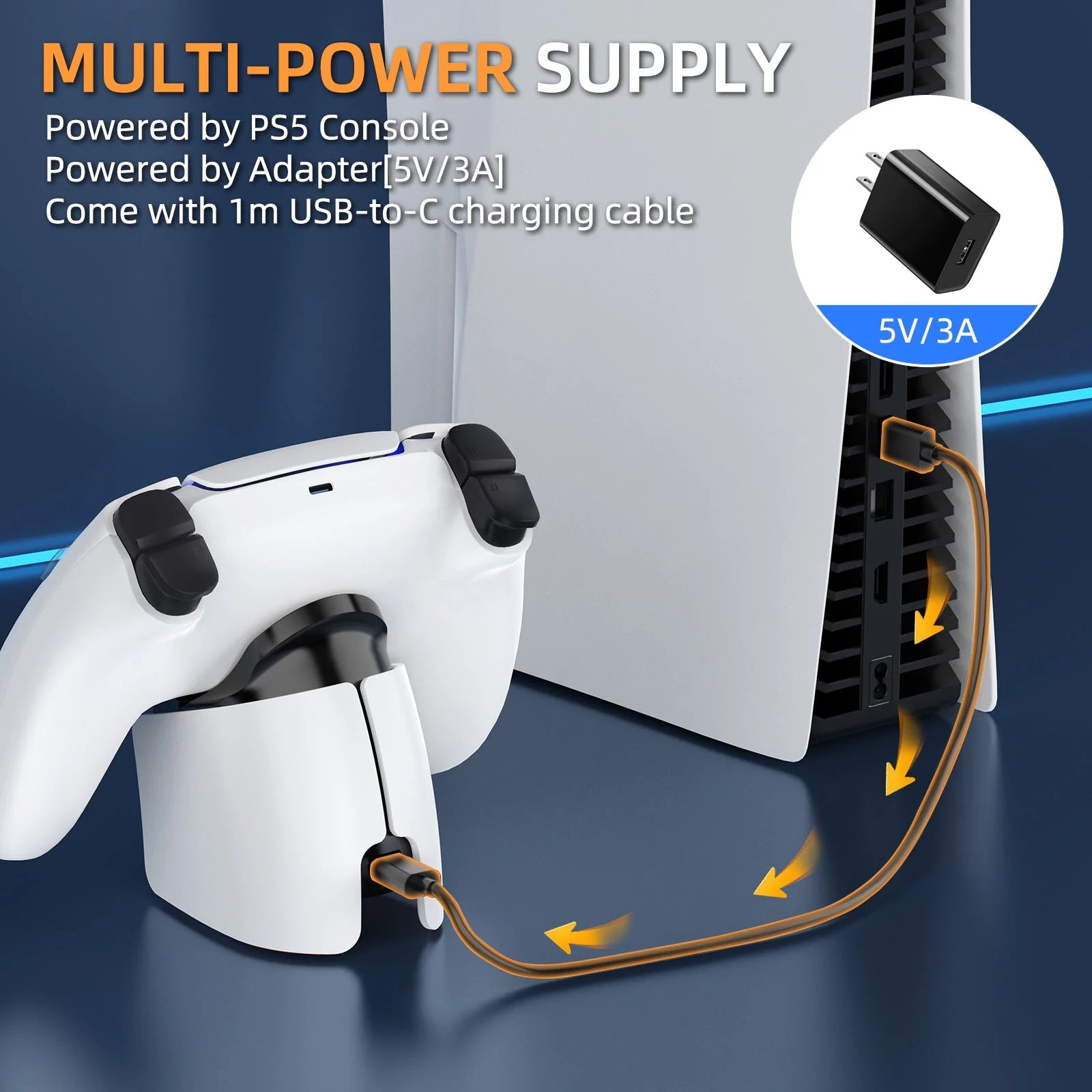 IINE Mini Charging Dock for PS5 Dual Sense/ Dual Sense Edge Controller L962