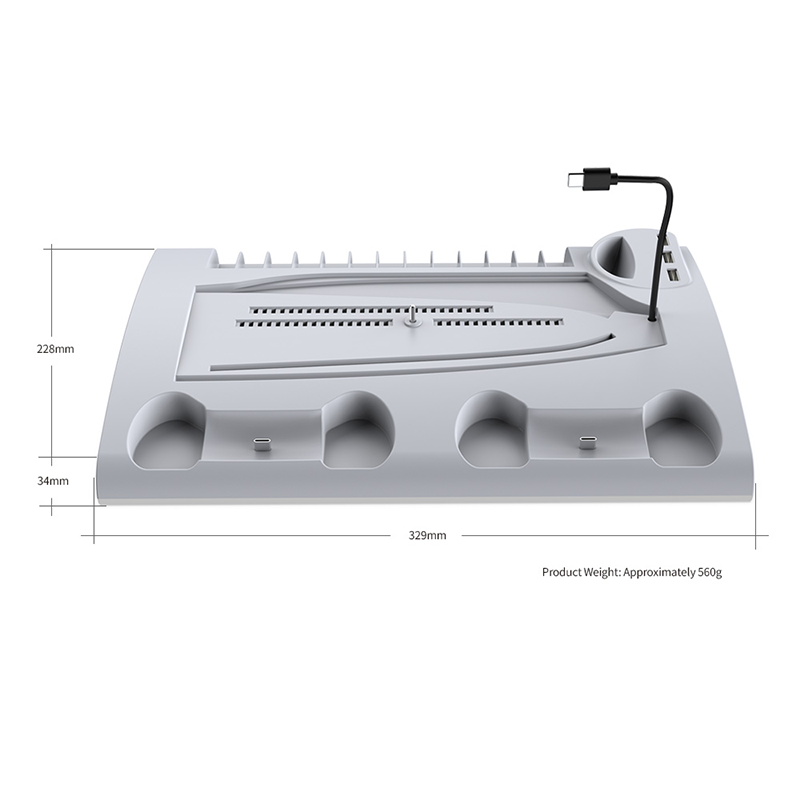 Hozkaii Multifunctional RGB Stand for PS5 Slim/Pro (White) HP5-5002