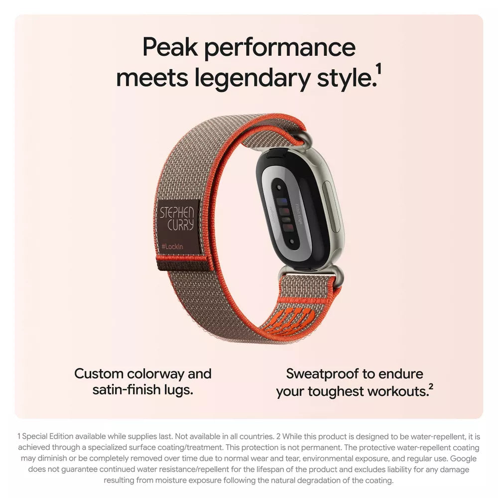 Google Fitbit Air Stephen Curry Special Edition Fitness Tracker (Rye)